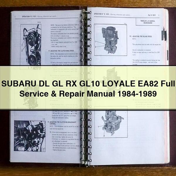 SUBARU DL GL RX GL10 LOYALE EA82 Full Service & Repair Manual 1984-1989