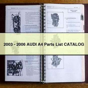 2003-2006 AUDI A4 Parts List Catalog