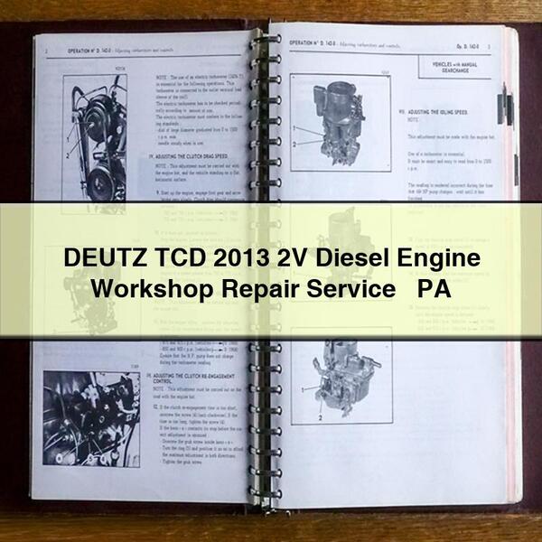 DEUTZ TCD 2013 2V Diesel Engine Workshop Repair Service + PA