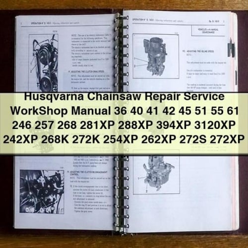 Husqvarna Kettensäge Reparatur Service Werkstatthandbuch 36 40 41 42 45 51 55 61 246 257 268 281XP 288XP 394XP 3120XP 242XP 268K 272K 254XP 262XP 272S 272XP PDF Download