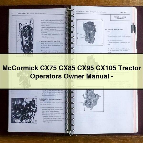 McCormick CX75 CX85 CX95 CX105 Tractor Operators Owner Manual-PDF
