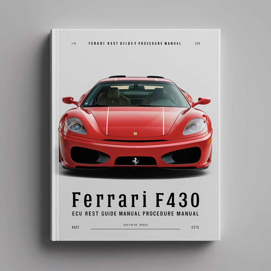 Ferrari F430 ECU RESET Guide Manual PROCEDURE Manual