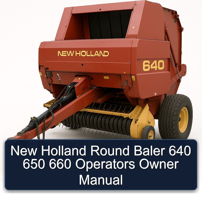 New Holland Round Baler 640 650 660 Operators Owner Owner's Manual PDF