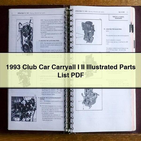 1993 Club Car Carryall I II Illustrated Parts List