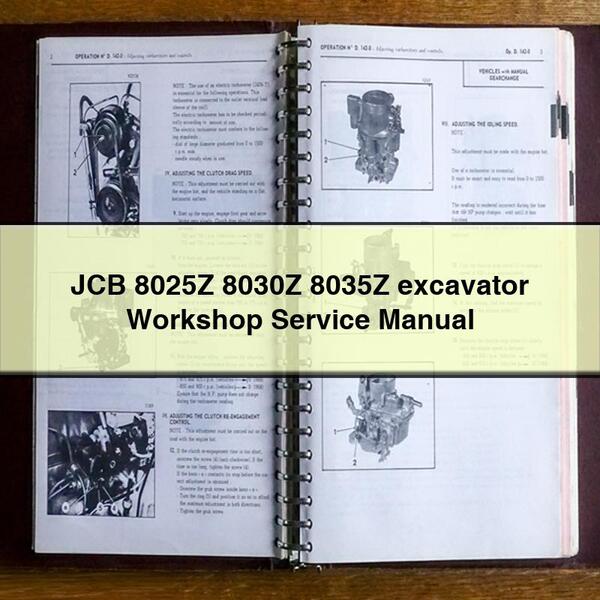 JCB 8025Z 8030Z 8035Z excavator Workshop Service Repair Manual