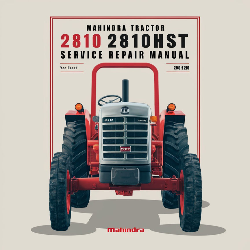 MAHINDRA Tractor 2810 2810HST Manual de servicio Descargar PDF