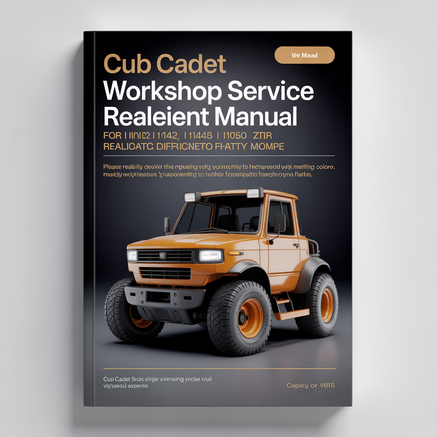 Cub Cadet Workshop Service Repair Manual for i1042 i1046 i1050 ZTR Riding Tractor Mower
