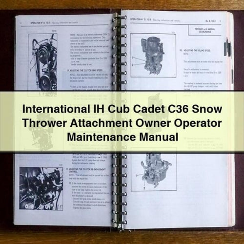 Manual de mantenimiento del operador del propietario del accesorio quitanieves internacional IH Cub Cadet C36 Descargar PDF