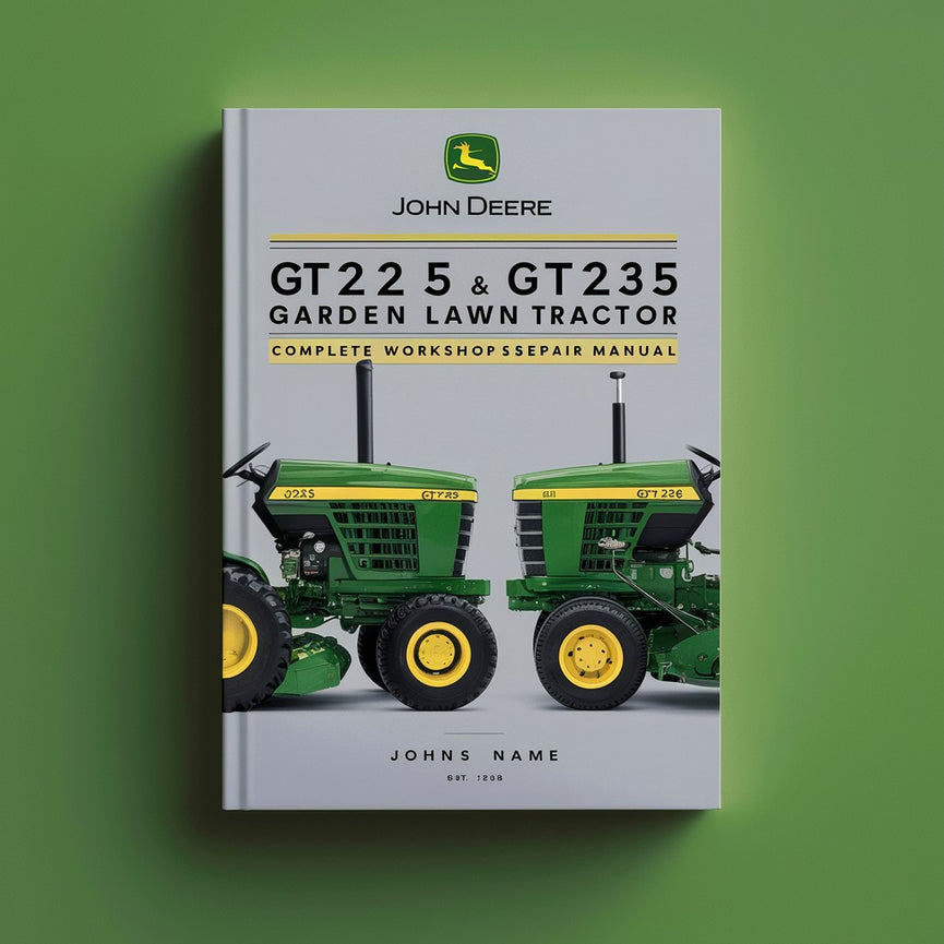 John Deere GT225 y GT235 Garden Lawn Tractor Manual completo de reparación de servicio de taller