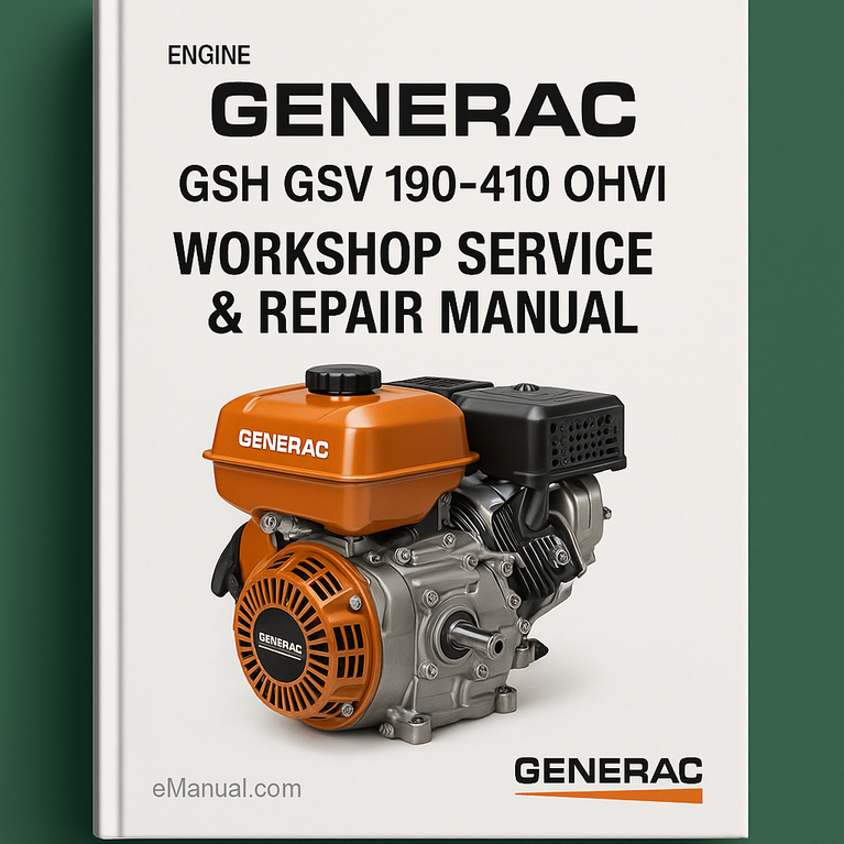GENERAC GSH GSV 190-410 OHVI Engine Workshop Service Repair Manual