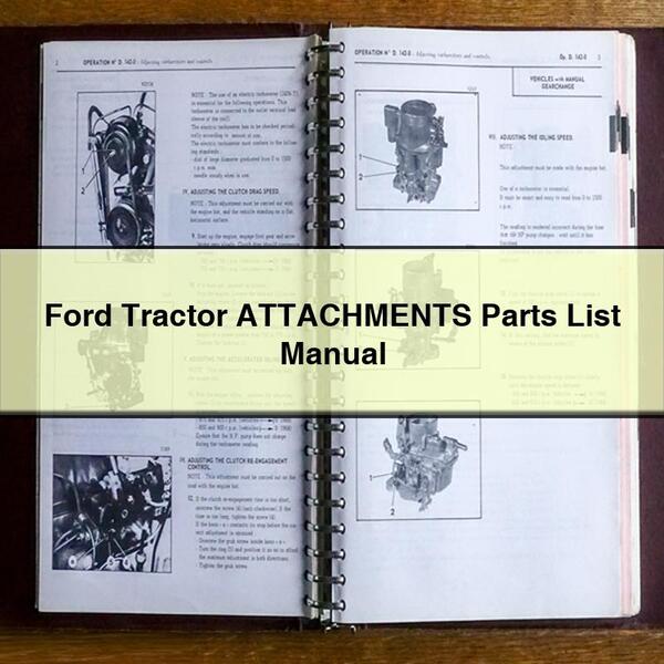 Ford Tractor ATTACHMENTS Parts List Manual