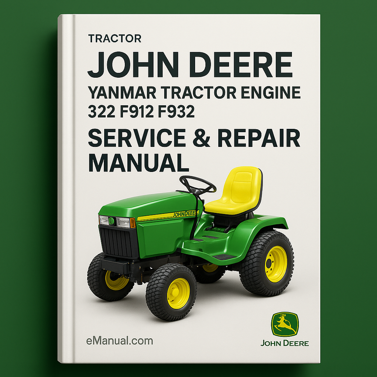 John Deere Yanmar Tractor Engine 322 F912 F932 Service Repair Manual.