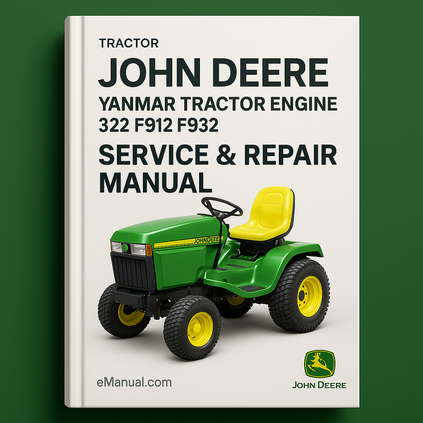 John Deere Yanmar Tractor Engine 322 F912 F932 Service Repair Manual.