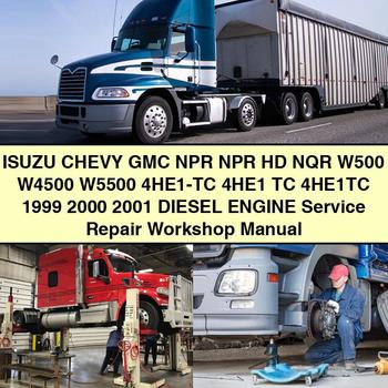 ISUZU CHEVY GMC NPR NPR HD NQR W500 W4500 W5500 4HE1-TC 4HE1 TC 4HE1TC 1999 2000 2001 Diesel Engine Service Repair Workshop Manual