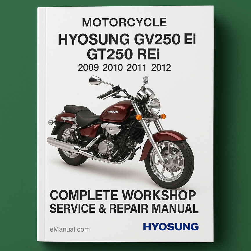 Hyosung GV250 Ei GT250 REi Motorcycle Complete Workshop Service Repair Manual 2009 2010 2011 2012