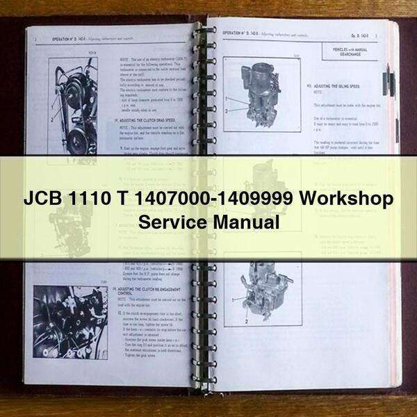 JCB 1110 T 1407000-1409999 Workshop Service Repair Manual