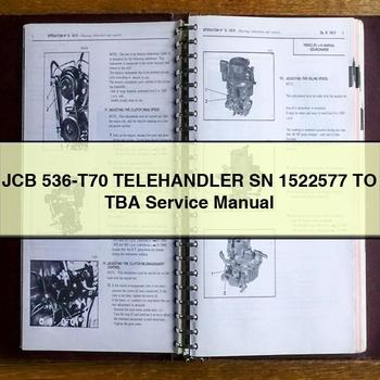JCB 536-T70 Telehandler SN 1522577 to TBA Service Repair Manual PDF Download