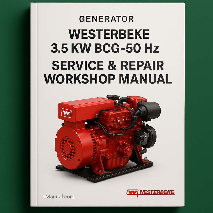 Westerbeke 3.5 KW BCG-50 Hz Service Repair Workshop Manual