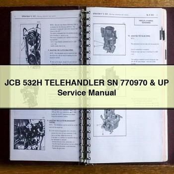 JCB 532H Telehandler SN 770970 & UP Service Repair Manual PDF Download