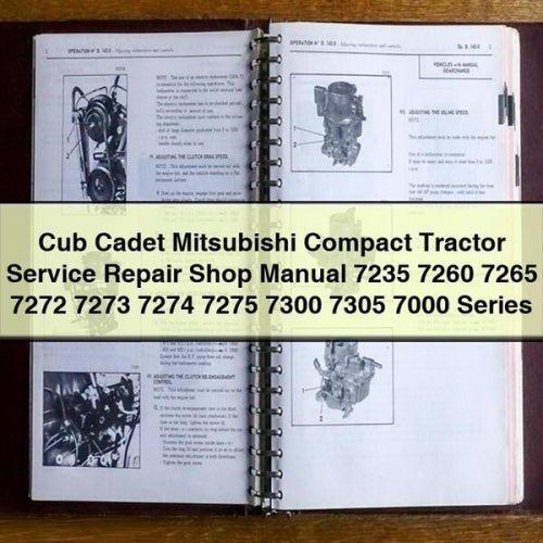 Cub Cadet Mitsubishi Compact Tractor Service Repair Shop Manual 7235 7260 7265 7272 7273 7274 7275 7300 7305 7000 Series