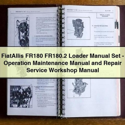 Set Manual Cargador FiatAllis FR180 FR180.2 - Manual de Operación Mantenimiento y Manual de Taller Servicio de Reparación Descargar PDF