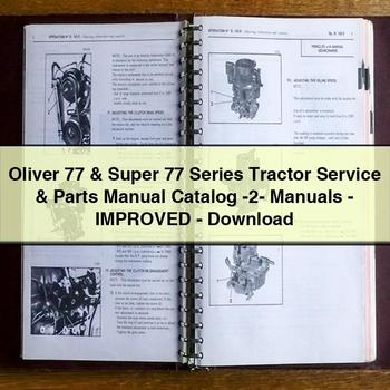 Oliver 77 Super 77 Series Tractor Service Parts Manual Catalog -2- Manuals-Improved-PDF
