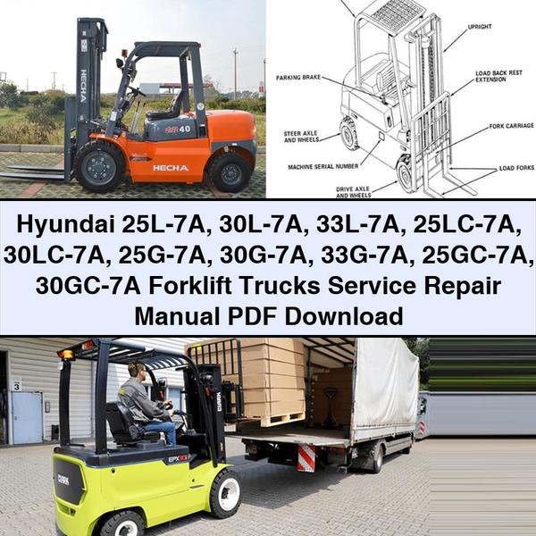 Hyundai 25L-7A 30L-7A 33L-7A 25LC-7A 30LC-7A 25G-7A 30G-7A 33G-7A 25GC-7A 30GC-7A Forklift Trucks Service Repair Manual PDF Download
