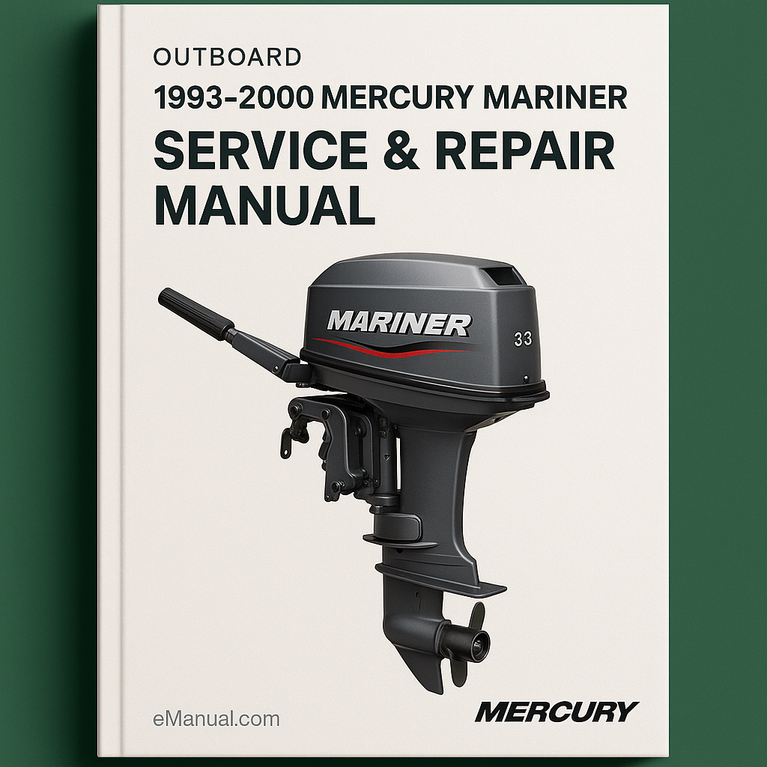 1993-2000 Mercury Mariner Outboard 3.3hp 1 cyl 2 stroke Engine Service Repair Manual (Original Fsm )