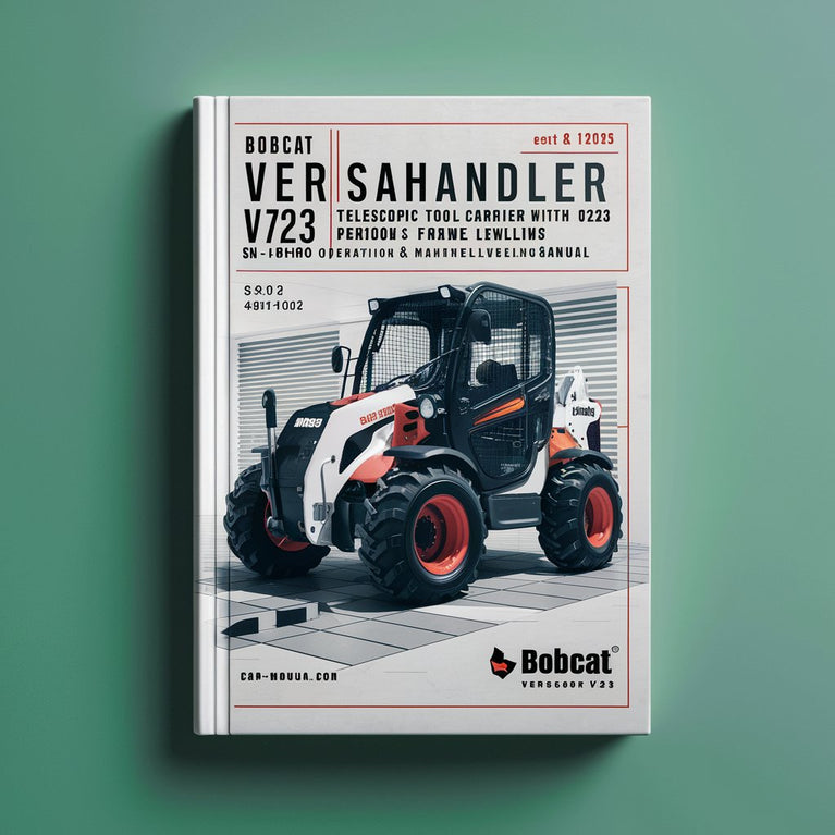 BOBCAT VERSAHAndLER V723 TELESCOPIC TOOL CARRIER WITH CANOPY & Frame LEVELING SN A8HK11001 & Above Operation & Maintenance Manual