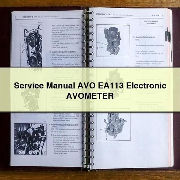 Service Repair Manual AVO EA113 Electronic AVOMETER