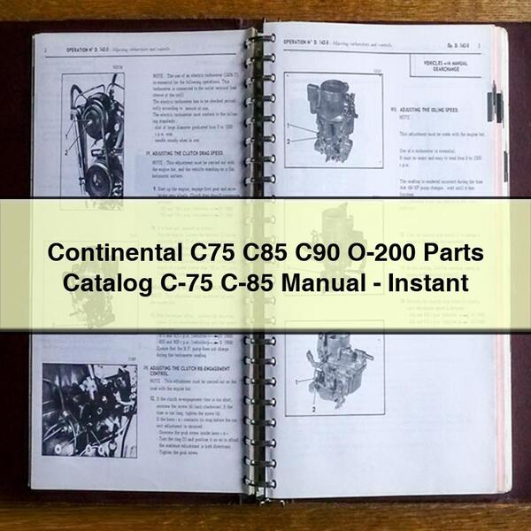 Continental C75 C85 C90 O-200 Parts Catalog C-75 C-85 Manual-PDF