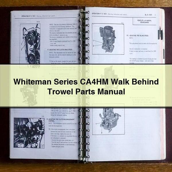 Whiteman Series CA4HM Walk Behind Trowel Parts Manual