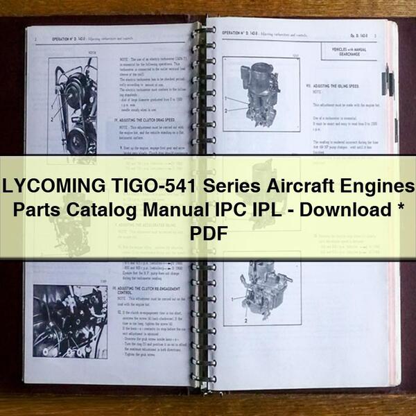 LYCOMING TIGO-541 Series Aircraft Engines Parts Catalog Manual IPC IPL-