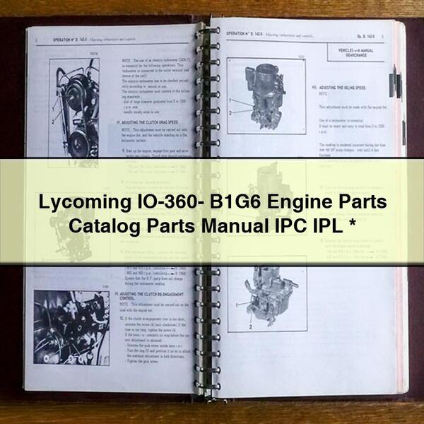 Lycoming IO-360- B1G6 Engine Parts Catalog Parts Manual IPC IPL