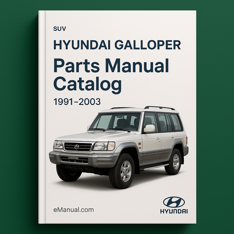 Hyundai GALLOPER Parts Manual Catalog 1991-2003