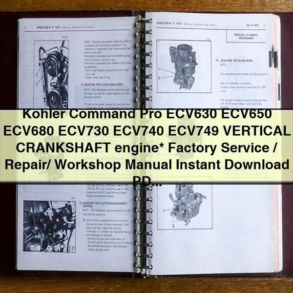 Kohler Command Pro ECV630 ECV650 ECV680 ECV730 ECV740 ECV749 VERTICAL CRANKSHAFT engine  Factory Service/Repair/ Workshop Manual