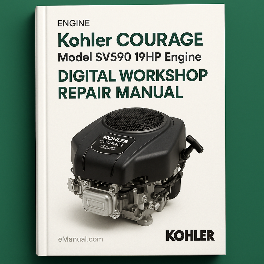 Kohler COURAGE Model SV590 19HP Engine Digital Workshop Repair Manual