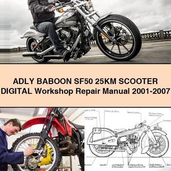 ADLY BABOON SF50 25KM Scooter Digital Workshop Repair Manual 2001-2007