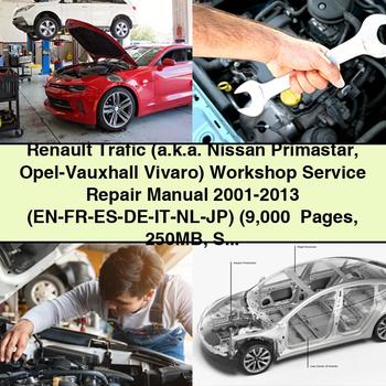 Renault Trafic (a.k.a. Nissan Primastar Opel-Vauxhall Vivaro) Workshop Service Repair Manual 2001-2013 (EN-FR-ES-DE-IT-NL-JP) (9 000+ Pages 250MB Searchable  Indexed) PDF Download