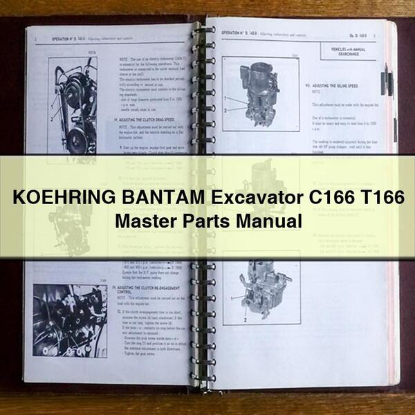 KOEHRING BANTAM Excavator C166 T166 Master Parts Manual