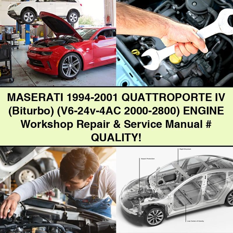 MASERATI 1994-2001 QUATTROPORTE IV (Biturbo) (V6-24v-4AC 2000-2800) Engine Workshop Repair & Service Manual # QUALITY PDF Download