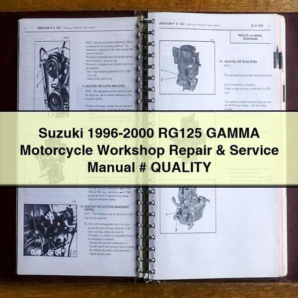 Suzuki 1996-2000 RG125 GAMMA Motorcycle Workshop Repair & Service Manual # QUALITY