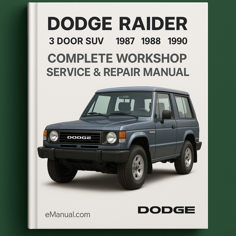Dodge Raider 3 Door SUV Complete Workshop Service Repair Manual 1987 1988 1989 1990