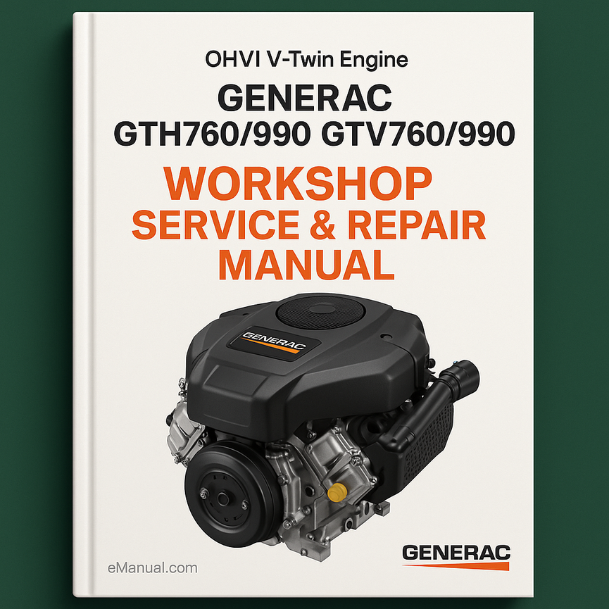 Generac GTH760/990 GTV760/990 OHVI V-Twin Engine Workshop Service Repair Manual