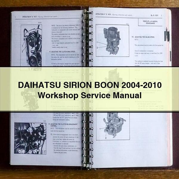 DAIHATSU SIRION BOON 2004-2010 Workshop Service Repair Manual PDF Download