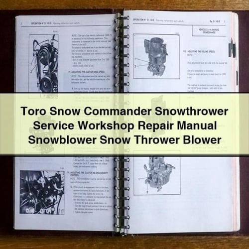 Toro Snow Commander Schneefräse Service-Werkstatt-Reparaturhandbuch Schneefräse Schneefräse Gebläse PDF-Download