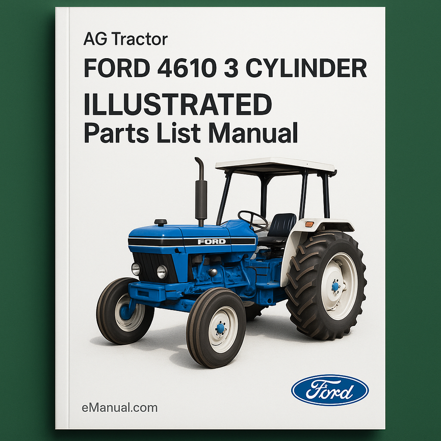 Ford 4610 3 CYLINDER AG Tractor ILLUSTRATED Parts List Manual