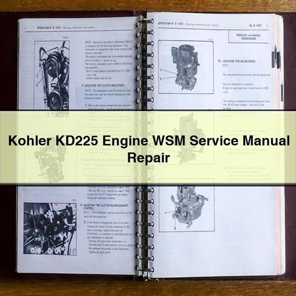 Kohler KD225 Engine WSM Service Manual Repair