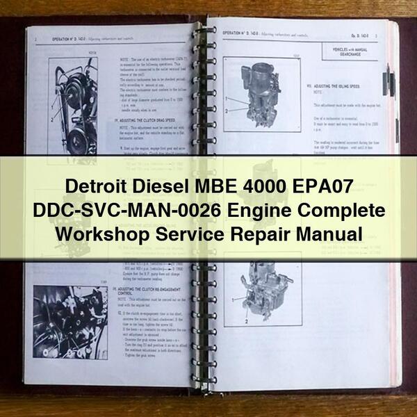 Detroit Diesel MBE 4000 EPA07 DDC-SVC-MAN-0026 Engine Complete Workshop Service Repair Manual