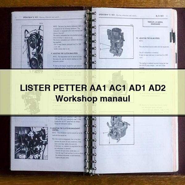 LISTER PETTER AA1 AC1 AD1 AD2 Workshop manaul